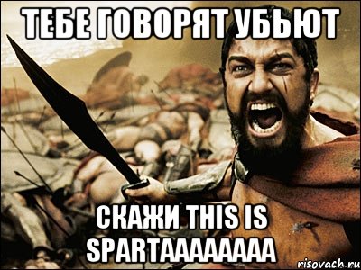 тебе говорят убьют скажи this is spartaaaaaaaa, Мем Это Спарта