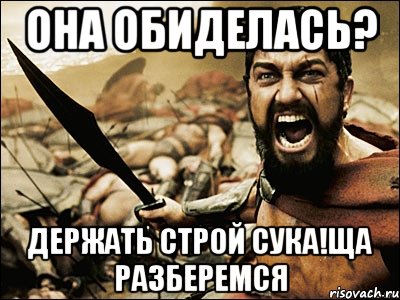 она обиделась? держать строй сука!ща разберемся, Мем Это Спарта