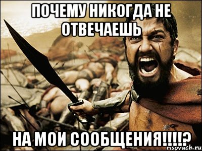 почему никогда не отвечаешь на мои сообщения!!!!?, Мем Это Спарта