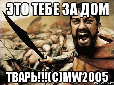 это тебе за дом тварь!!!(c)mw2005, Мем Это Спарта