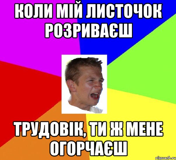 коли мій листочок розриваєш трудовік, ти ж мене огорчаєш