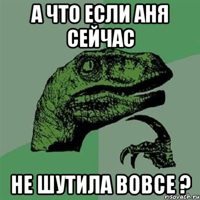 а что если аня сейчас не шутила вовсе ?, Мем Филосораптор