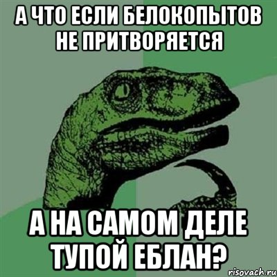 А что если Белокопытов не притворяется А на самом деле тупой еблан?, Мем Филосораптор