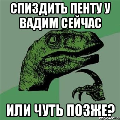 Спиздить пенту у Вадим сейчас или чуть позже?, Мем Филосораптор