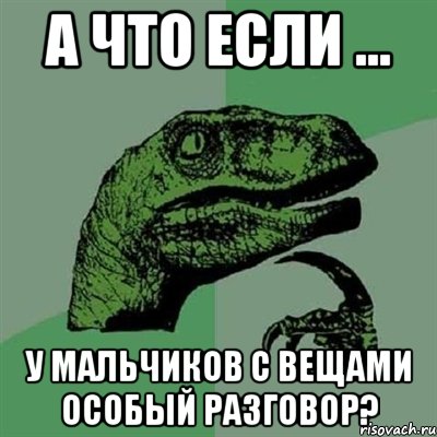 А что если ... у мальчиков с вещами особый разговор?, Мем Филосораптор