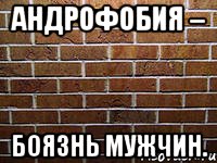 андрофобия – боязнь мужчин., Мем ук