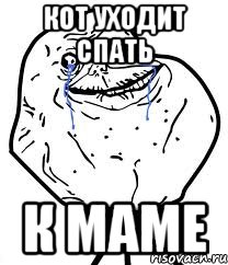 кот уходит спать к маме, Мем Forever Alone