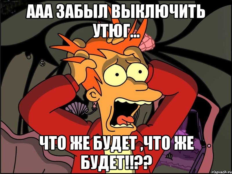 ааа забыл выключить утюг... что же будет ,что же будет!!??, Мем Фрай в панике