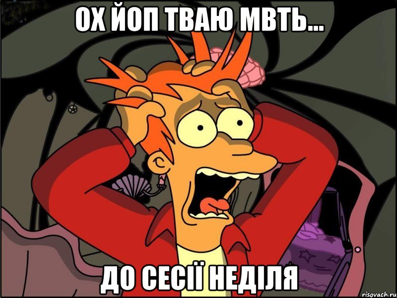 ох йоп тваю мвть... до сесії неділя, Мем Фрай в панике