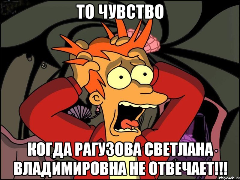 то чувство когда Рагузова Светлана Владимировна не ОТВЕЧАЕТ!!!, Мем Фрай в панике