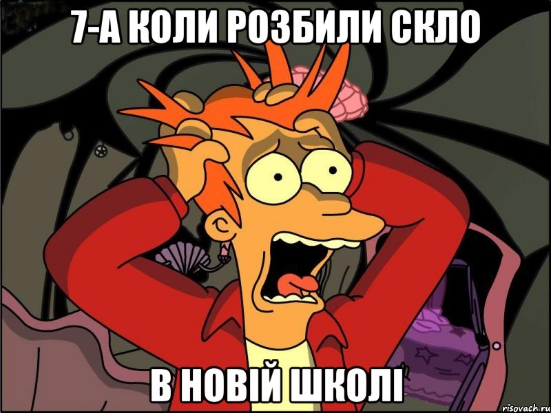 7-А КОЛИ РОЗБИЛИ СКЛО В НОВІЙ ШКОЛІ, Мем Фрай в панике