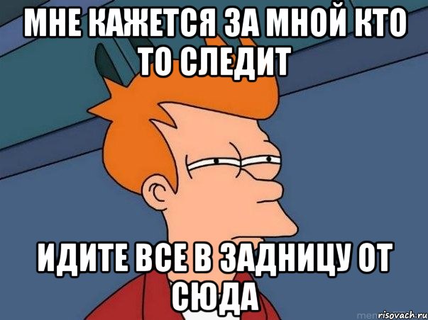 мне кажется за мной кто то следит идите все в задницу от сюда, Мем  Фрай (мне кажется или)