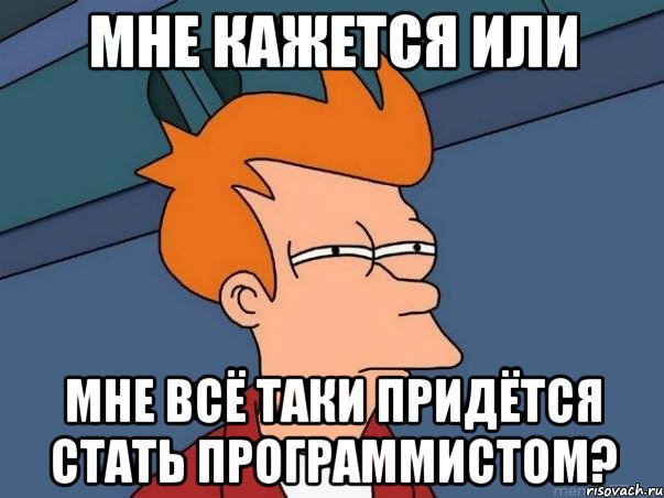 мне кажется или мне всё таки придётся стать программистом?, Мем  Фрай (мне кажется или)