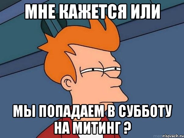 мне кажется или мы попадаем в субботу на митинг ?, Мем  Фрай (мне кажется или)