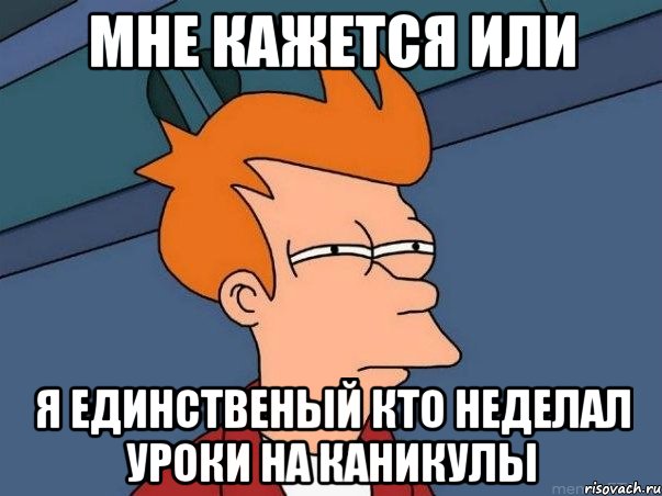 мне кажется или я единственый кто неделал уроки на каникулы, Мем  Фрай (мне кажется или)