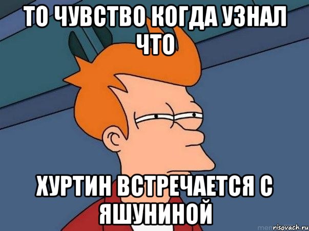 ТО ЧУВСТВО КОГДА УЗНАЛ ЧТО ХУРТИН ВСТРЕЧАЕТСЯ С ЯШУНИНОЙ, Мем  Фрай (мне кажется или)