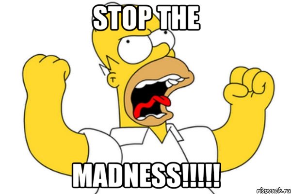 STOP THE MADNESS!!!!!, Мем Разъяренный Гомер