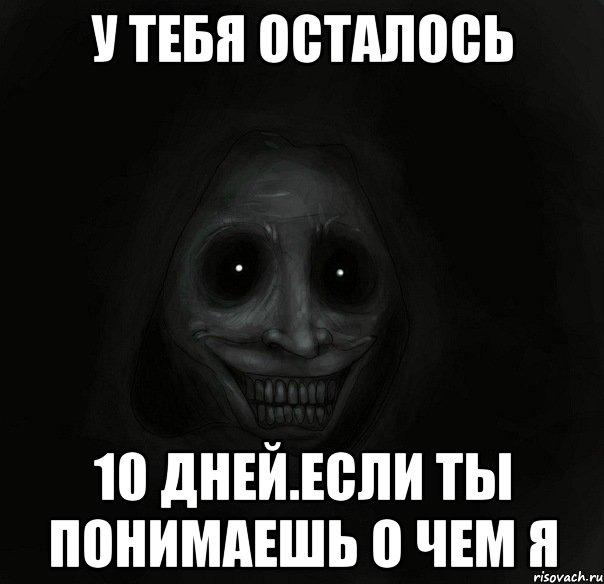 у тебя осталось 10 дней.Если ты понимаешь о чем я, Мем Ночной гость