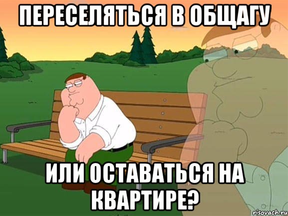 переселяться в общагу или оставаться на квартире?, Мем Задумчивый Гриффин