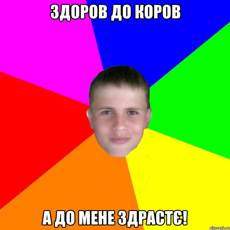 здоров до коров а до мене здрастє!