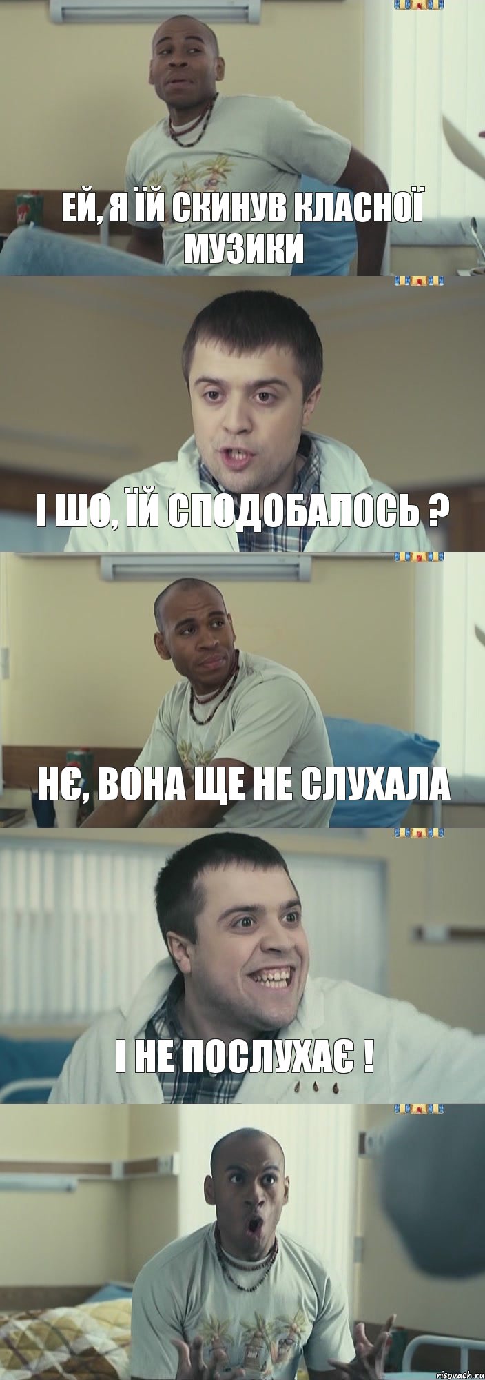 Ей, я їй скинув класної музики І шо, їй сподобалось ? Нє, вона ще не слухала І не послухає ! , Комикс Интерны