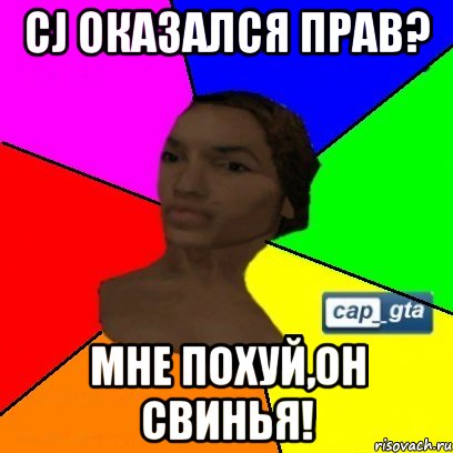 cj оказался прав? мне похуй,он свинья!