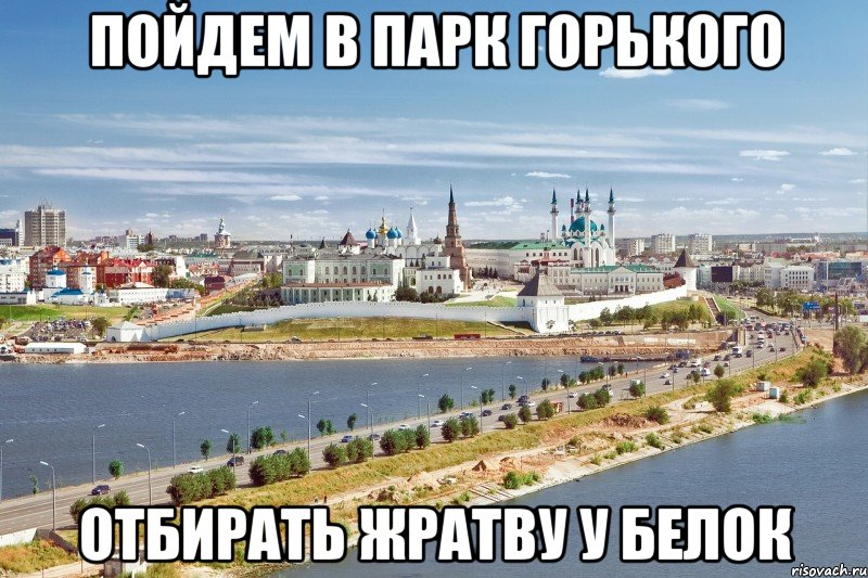 Пойдем в парк Горького ОТБИРАТЬ ЖРАТВУ У БЕЛОК