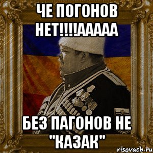 че погонов нет!!!ааааа без пагонов не "казак"