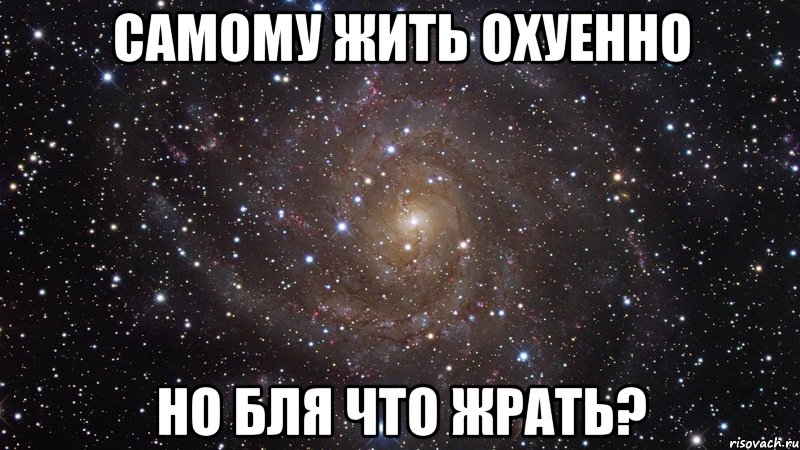 самому жить охуенно но бля что жрать?, Мем  Космос (офигенно)