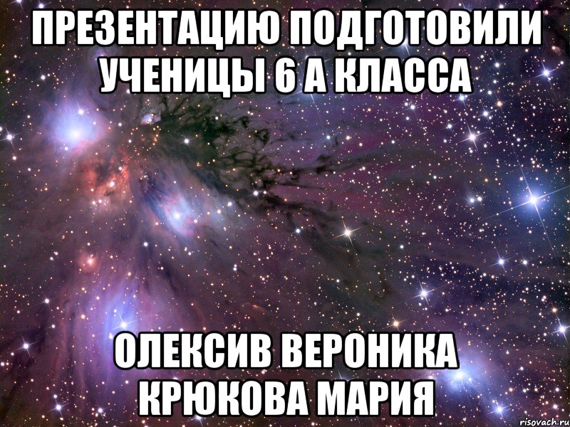 презентацию подготовили ученицы 6 а класса олексив вероника крюкова мария, Мем Космос