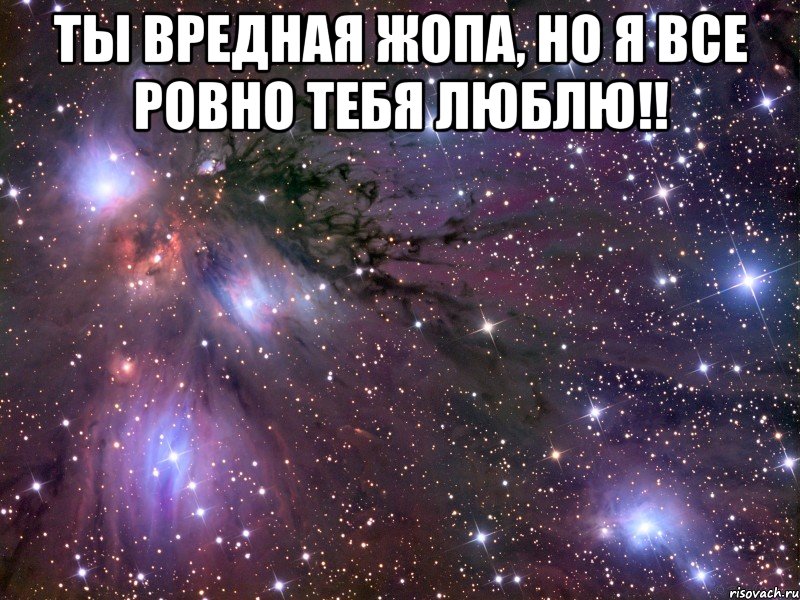 ты вредная жопа, но я все ровно тебя люблю!! , Мем Космос