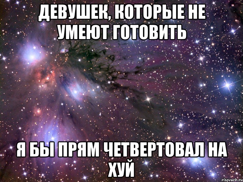 девушек, которые не умеют готовить я бы прям четвертовал на хуй, Мем Космос