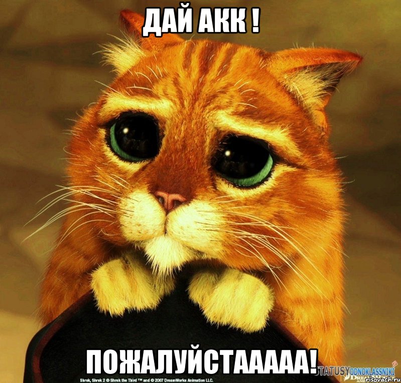 Дай акк ! Пожалуйстааааа!