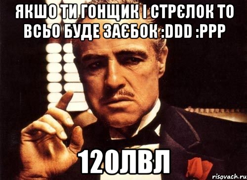 Якшо ти гонщик і стрєлок то всьо буде заєбок :DDD :PPP 120лвл, Мем крестный отец