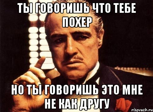 Ты говоришь что тебе похер Но ты говоришь это мне не как другу, Мем крестный отец