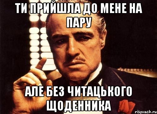 ти прийшла до мене на пару але без читацького щоденника, Мем крестный отец