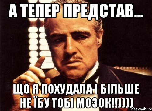 а тепер представ... що я похудала і більше не їбу тобі мозок!!)))), Мем крестный отец