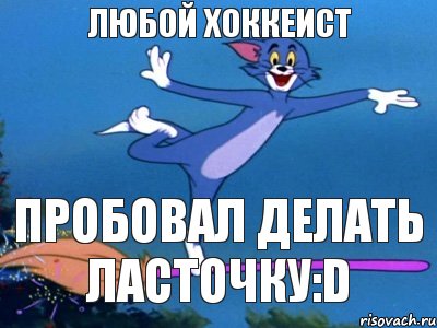 Любой хоккеист пробовал делать ласточку:D