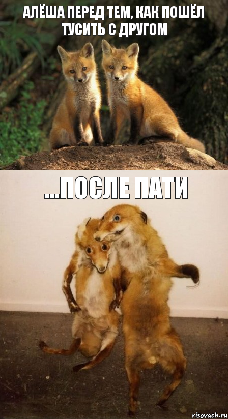 Алёша перед тем, как пошёл тусить с другом ...После пати