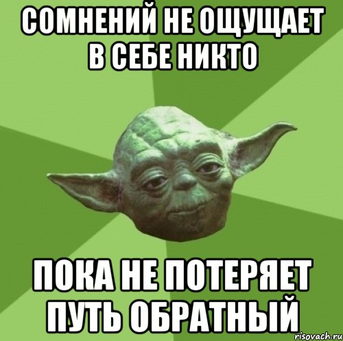 сомнений не ощущает в себе никто пока не потеряет путь обратный, Мем Мастер Йода