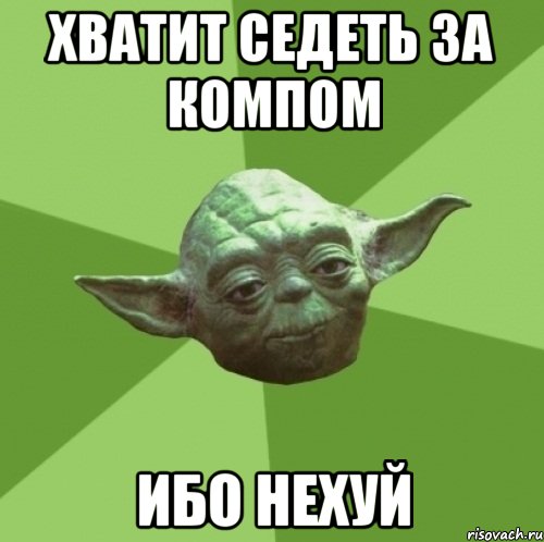 Хватит седеть за компом Ибо нехуй, Мем Мастер Йода