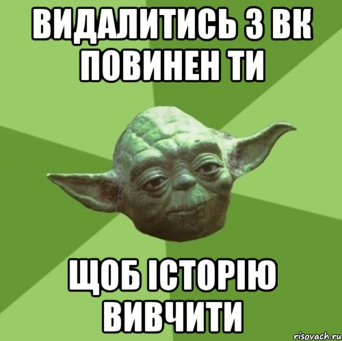 видалитись з вк повинен ти щоб історію вивчити, Мем Мастер Йода