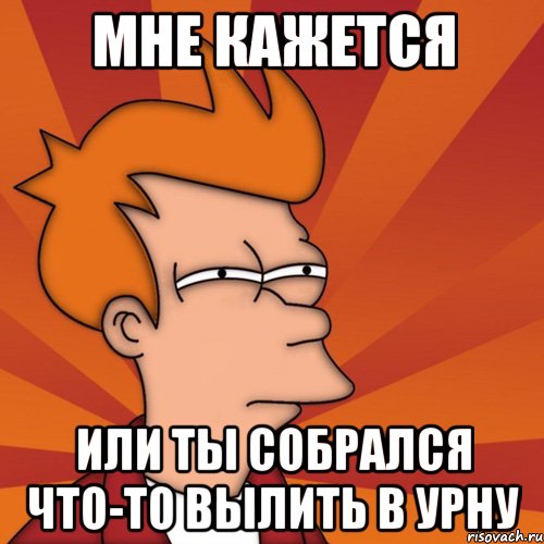 мне кажется или ты собрался что-то вылить в урну, Мем Мне кажется или (Фрай Футурама)