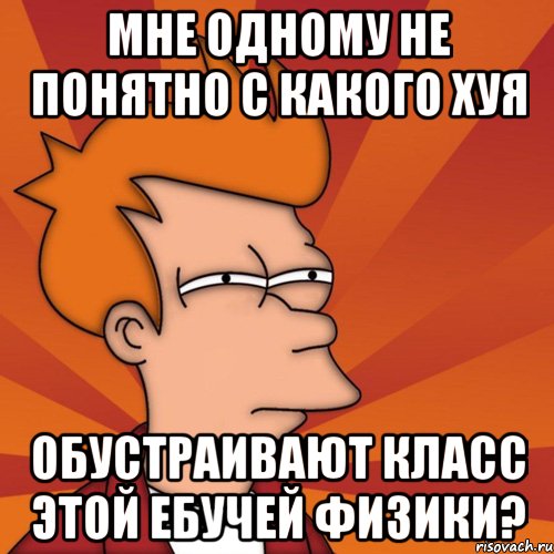 мне одному не понятно с какого хуя обустраивают класс этой ебучей физики?, Мем Мне кажется или (Фрай Футурама)