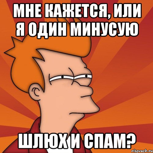 мне кажется, или я один минусую шлюх и спам?, Мем Мне кажется или (Фрай Футурама)