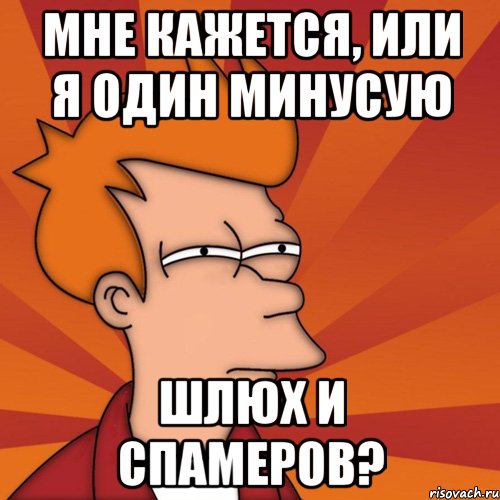 мне кажется, или я один минусую шлюх и спамеров?, Мем Мне кажется или (Фрай Футурама)