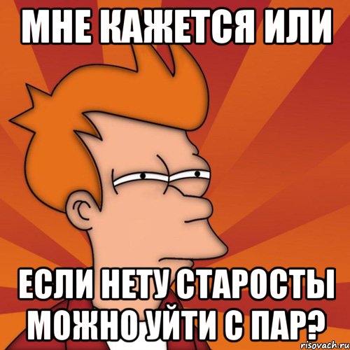 мне кажется или если нету старосты можно уйти с пар?, Мем Мне кажется или (Фрай Футурама)