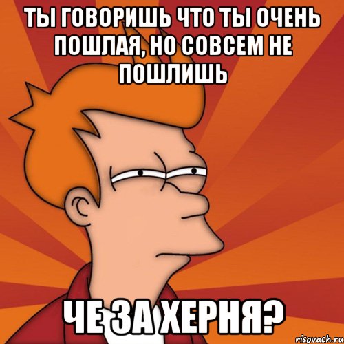 ты говоришь что ты очень пошлая, но совсем не пошлишь Че за херня?, Мем Мне кажется или (Фрай Футурама)