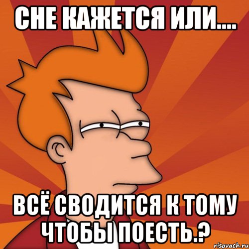 Сне кажется или.... Всё сводится к тому чтобы поесть.?, Мем Мне кажется или (Фрай Футурама)