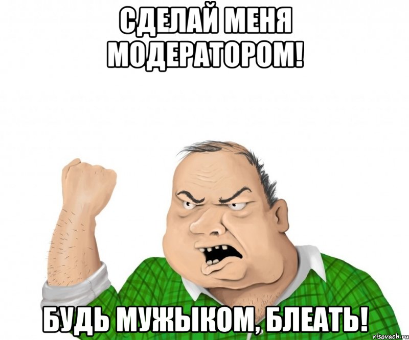 сделай меня модератором! будь мужыком, блеать!, Мем мужик